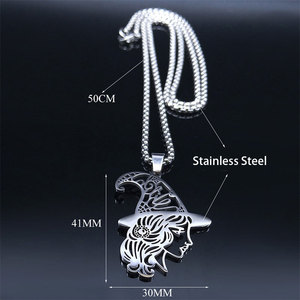 Delicado Collar con Colgante para Mujer, Chapado en Oro PVD de 14k y 18k, Acero Inoxidable 316L, Joyería Fina, Collar de Bruja - Product Image 4