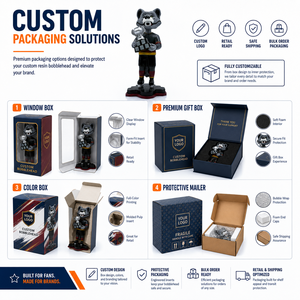 Figura de recuerdo deportiva de resina personalizada de lobo realista con trofeo de campeonato y uniforme de equipo pintado a mano, estilo bobblehead de mascota de hockey. - Product Image 3
