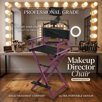Chaise pliable portative professionnelle en métal pour une utilisation intérieure et extérieure meubles de camping de directeur d'artiste de beauté pour le salon