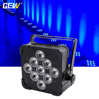 GEVV 9x18W Luces LED Par Planas a Batería con Control Remoto Inalámbrico DMX512 y App WiFi para Alquiler en Escenarios y Fiestas