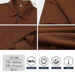 YLS1185 220 grammes tissu sergé nous <span class=keywords><strong>Polo</strong></span> T-Shirt hommes Logo personnalisé plaine hommes Golf polos <span class=keywords><strong>sans</strong></span> <span class=keywords><strong>bouton</strong></span> pour hommes - Product Image 4