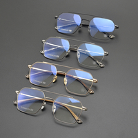 Lunettes de lecture unisexe de luxe en titane doré massif de haute qualité, monture intégrale gris marbré, pour adultes, style pilote Y2K, tendance