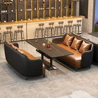 Table de bar transparente pour café, restaurant occidental, bar silencieux, bistro, avec chaises et structure métallique