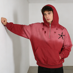 Sudadera con Capucha Unisex Extra Grande de Poliéster/Algodón de Alta Calidad, Estilo Vintage, con Logotipo Personalizado con Impresión Digital y Diseño con Cremallera, Venta al Por Mayor - Product Image 1