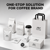 Colección de Bolsas de Café Premium con Impresión Personalizada, Bolsas con Fondo Plano y Diseño Exclusivo para Empacar Granos de Café