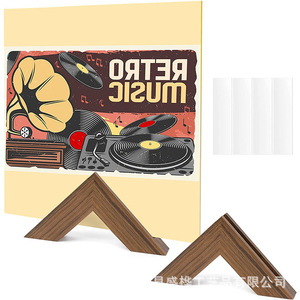 Wooden <b>Vinyl</b> Record Rack <b>Wall</b> Mountable Photo Album Holder Retro Solid Wood CD Rack Multi-purpose Portable Installation Free - Product Image 1