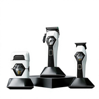 Tondeuse à cheveux polyvalente en acier inoxydable, kit de rasage avec station de charge premium, vitesse variable 13000 tr/min, tête à huile
