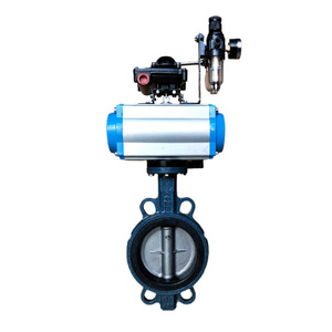 Guangdong Magnesium Special Pneumatic Hard Seal Wafer Butterfly Valve Cast Iron On Off Valve Water Use Slow Closing Type - Product Image 1