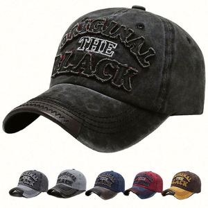 3D Embroidery Digital Printing Adjustable Washed Cotton Custom Distressed Vintage Letter Pattern Image Baseball Cap Dad <b>Hat</b> - Product Image 1