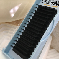 LASHFINE Extension de cils noir de jais 20mm D Curl Mink Matte Cashmere Extension de cils de volume russe vente en gros
