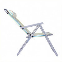 Fauteuil de plage pliant portable en métal, grand fauteuil de loisirs réglable pour voiture, camping, dossier confortable, pêche