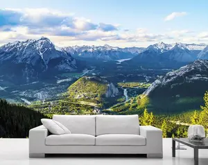 智海顶级雪山高地精彩自然印花现代8d纹理3d电视背景壁纸
