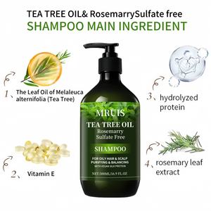 Shampooing et revitalisant naturels et biologiques à l'huile d'arbre à thé et de romarin, <span class=keywords><strong>sans</strong></span> <span class=keywords><strong>sulfate</strong></span>, antipelliculaire, régulateur de sébum, à base d'extraits végétaux, vente en gros, 500 ml - Product Image 3