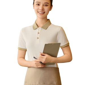 Chemisiers pour femmes, chemises, uniformes élégants pour serveurs, chemises de travail à manches courtes pour café-bar, uniformes de serveuse de cuisine, uniformes de restaurant - Product Image 6