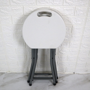 Plastic Folding <b>Stool</b> 43x32cm Foldable White Home <b>Outdoor</b> Chair Minimalist Design - Product Image 3