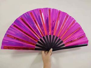 พัดไม้ไผ่สีรุ้งขายดี พัดมือขนาดใหญ่ พัดเสียงดังสำหรับงานเต้นรำ - Product Image 6