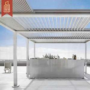 Arches motorisées rétractables en aluminium avec éclairage LED, pergola rétractable de luxe pour jardin, patio, balcon, designs élégants - Product Image 1