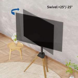 Height Adjustable <strong>Easel</strong> <strong>TV</strong> <strong>Stand</strong> <strong>TV</strong> Floor <strong>Stand</strong> with Wood Legs <strong>TV</strong> <strong>Stand</strong> with Tripod Base for 32-65 Inch Flat Screens Swivel - Product Image 4