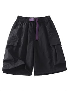 Men's Summer Cargo Shorts, Multi-Pocket, Loose Fit, Sports &amp; Casual, Plus Size, Trendy Simple Style, Knee-Length Quick-Dry Pants - Product Image 4