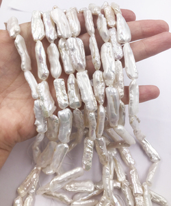 <span class=keywords><strong>Biwa</strong></span>-Cadena de cuentas de perlas de agua dulce, forma de palo largo Natural AAA para collar - Product Image 3
