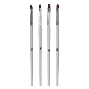 4 Pcs Flat Nylon Nail Art UV Gel Brush Set Size 6 8 Shaped Head Gel Nail Painting Decoration Manicure Salon Nail Brushes Kit - Product Image 1