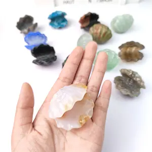 Colorful hand carved crystal high quality mixed material seashell for home decoration