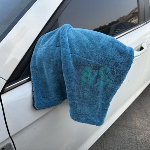 Serviette de séchage de voiture en microfibre torsadée 1200gsm 1400gsm, chiffon de nettoyage et de séchage ultra-doux pour lavage automobile - Product Image 1