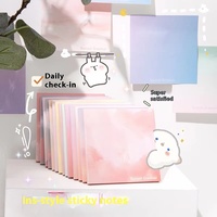 Blocs-notes adhésifs dégradés, design nuage et paysage, couleurs pastel, pour la prise de notes et les messages