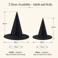 Topi Penyihir Hitam Klasik untuk Halloween-2 Ukuran Dapat Dilipat Ringan Serbaguna Kain Oxford Dekorasi Pesta Kostum Permainan |   Grosir