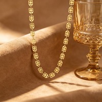 Ensemble tendance de bracelet et collier pour fille, motif étoile creuse et maillons carrés, plaqué or, pour usage quotidien, vente en gros TGXL14579