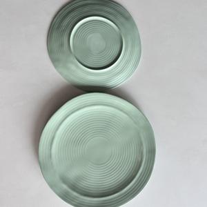 Moderno stile crema verde melamina finte porcellane di fascia alta usa e getta occidentale piatto profondo per la casa cappello di paglia - Product Image 4