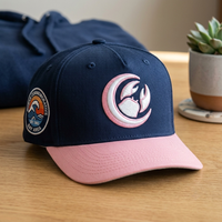 Gorra Ajustada de Ala Curva de Alta Calidad con Parche Lateral Bicolor Estilo Americano HipHop - ¡Gran Venta!