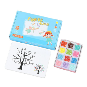 Nouveau bloc de papier à dessin 24 couleurs pour la perception des couleurs, <span class=keywords><strong>kit</strong></span> de <span class=keywords><strong>peinture</strong></span> au doigt DIY pour enfants - Product Image 1