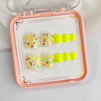 Lot de faux ongles courts en gros, réutilisables, en gel souple, faits à la main, prêts à poser pour les orteils