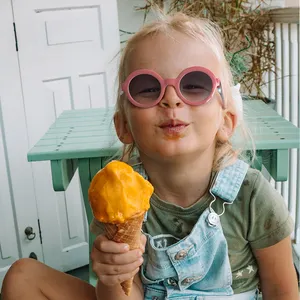 2023 рекламные милые детские солнцезащитные очки в круглой оправе для девочек солнцезащитные очки милые Солнцезащитные очки для детей