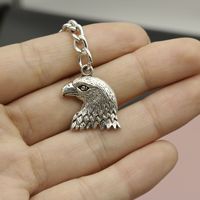 Kartal Başı Anahtarlık, 19x30mm, Araba Anahtarları ve Çantalar için Vintage Metal Hayvan Figürlü Süs, Altın ve Gümüş