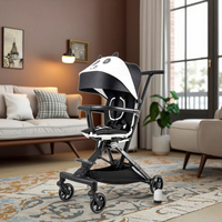 Poussette pliable 3-en-1 avec nacelle et grandes roues, design léger, autoportante, capacité de charge 20 kg, pour bébés de 0 à 3 ans - Vente en gros