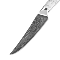 Couteaux de cuisine professionnels japonais KEENHOPE, ensemble de 4 pièces, acier Damas, cœur AUS-10, couteau à steak de 5 pouces, manche en résine turquoise