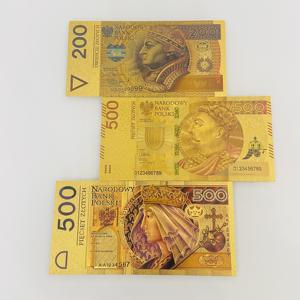 Billets de banque polonais de 50, 100, 200, 500 dollars PLN, personnalisés avec feuille d'or, billet de banque POPE JOHN PAUL en or pour collection - Product Image 6