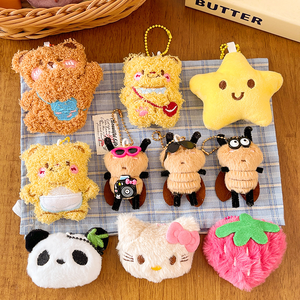 Cartoon PP Cotton Plush Keychain Cute Toy for Kids Wholesale Mix Design Anime Cartoon Plush Keychains