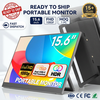 Moniteur portable 15,6 pouces 1080P FHD IPS LED avec protection oculaire, support réglable à 180°, double haut-parleur, USB Type C, idéal pour les voyages d'affaires