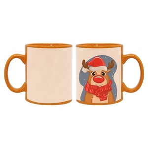 แก้วกาแฟเซรามิกสโตนแวร์,แก้วมักสีเปล่าพร้อมแผ่นปิดสีขาว - Product Image 1