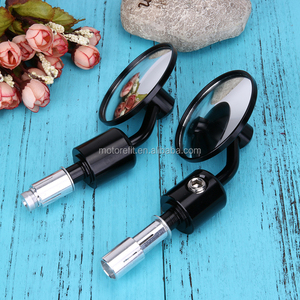 Rétroviseurs d'extrémité de guidon de moto CNC 3 "Round 7/8" pour Honda Yamaha Suzuki Rétroviseurs latéraux d'extrémité de guidon - Product Image 5