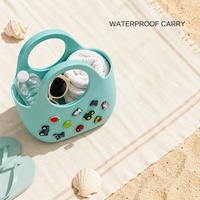 Sac de rangement réutilisable en silicone, pochette fourre-tout étanche, sac à main portable pour la plage, les voyages, l'organisation à domicile, vente en gros OEM ODM directe