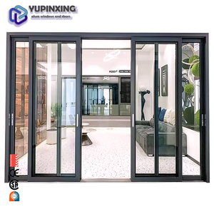 Portes pliantes automatiques en verre pour balcon avec grilles extérieures en maille, portes intérieures avec cadres métalliques de patio 96 x 80, portes battantes et coulissantes - Product Image 1