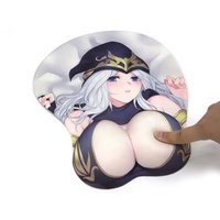 Alas Mouse Gaming Silikon Ergonomis 3D Anime Anti Selip dengan Bantalan Pergelangan Tangan dan Gambar Payudara Besar Seksi, Dapat Disesuaikan, Laris Manis
