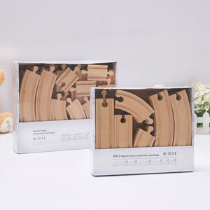 Unisex Montessori Khối Lắp Ráp Bằng Gỗ Đường Sắt Hệ Thống Dấu Hiệu Giao Thông Đồ Chơi Khắc Train Theo Dõi PC Chất Liệu Train <span class=keywords><strong>Set</strong></span> Trẻ Em - Product Image 2