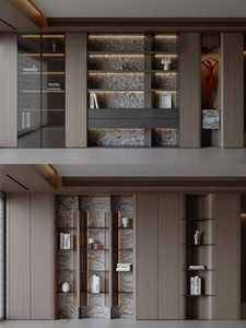 Librería Moderna Italiana Minimalista, Curva, de Concepto Abierto, de Madera Ecológica, Duradera y Ahorradora de Espacio, Directo de Fábrica, para Dormitorio - Product Image 6