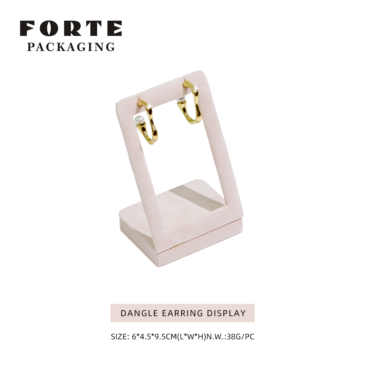 Support pour boucles d'oreilles rose clair