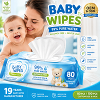 Toallitas Orgánicas para Bebés, Naturales, Suaves, Hipoalergénicas, para Piel Sensible, Limpieza Delicada, Sin Alcohol, Ecológicas, Suministro Personalizado OEM